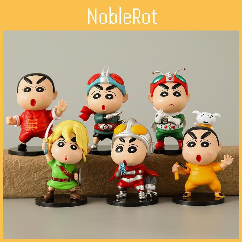 Adorable Crayon Shin Chan Figure Collection Featuring Six Unique Character Designs