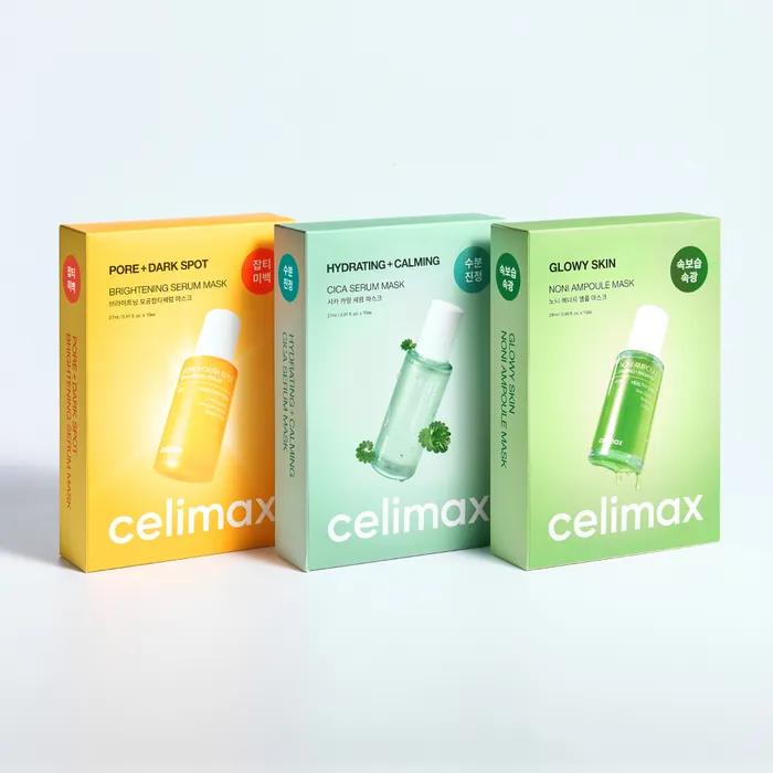 [SET] Cellimax Mask Pack 30 Sheets (10 Cica Packs + 10 Noni Packs + 10 Pore & Blemish Serum Packs)