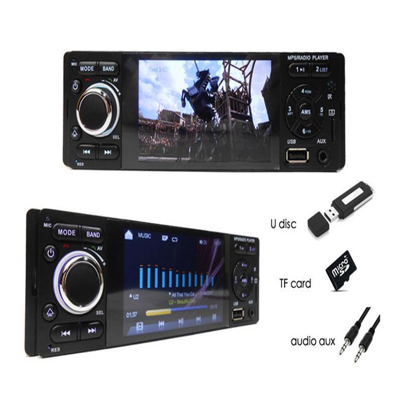 4.1" 1Din Car Radio Audio Stereo Player MP5 USB AUX Touchscreen Bluetooth Remote