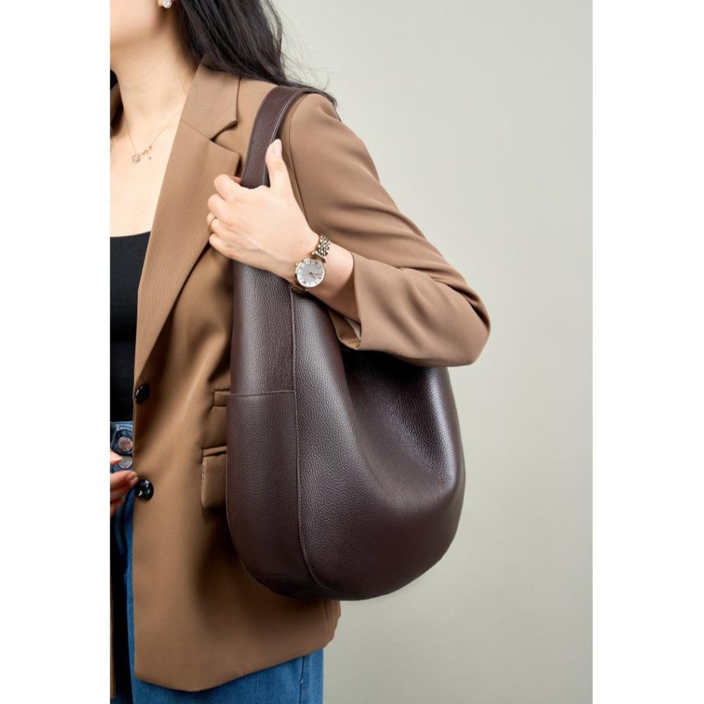 Genuine Leather Underarm Bag, Top-grain Cowhide Tote Bag, Shoulder Bag for Ladies.