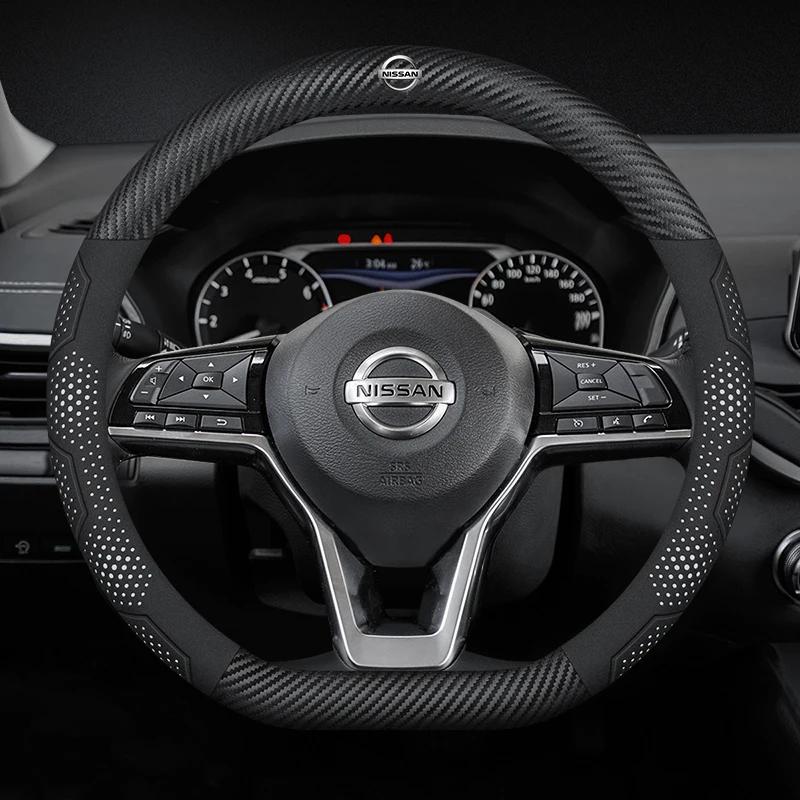 lfcsw2 Car Steering Wheel Cover Nissan Qashqai Juke X-Trail Patrol Note Leaf Altima Maxima Micra Murano Rogue Pulsar Sentra Teana Tiida