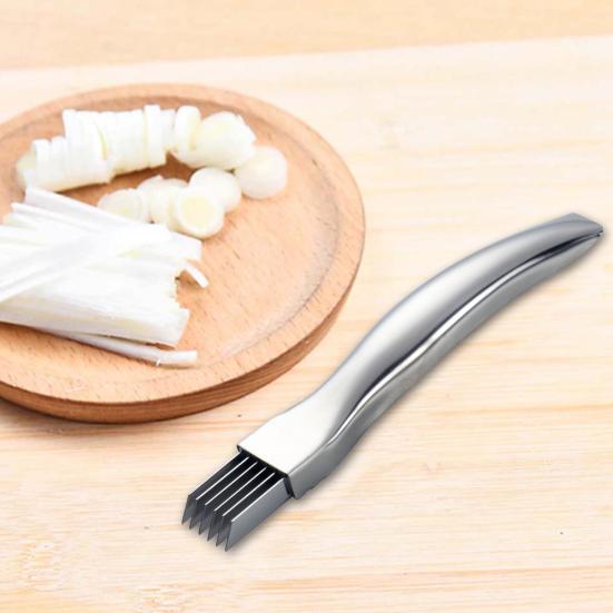 Stainless Steel Chopped Green Onion Knife Multi-Blade Kitchen Herb Cutter Multifunctional Scallion Shredding Tool Household Vegetable Slicer Gadget