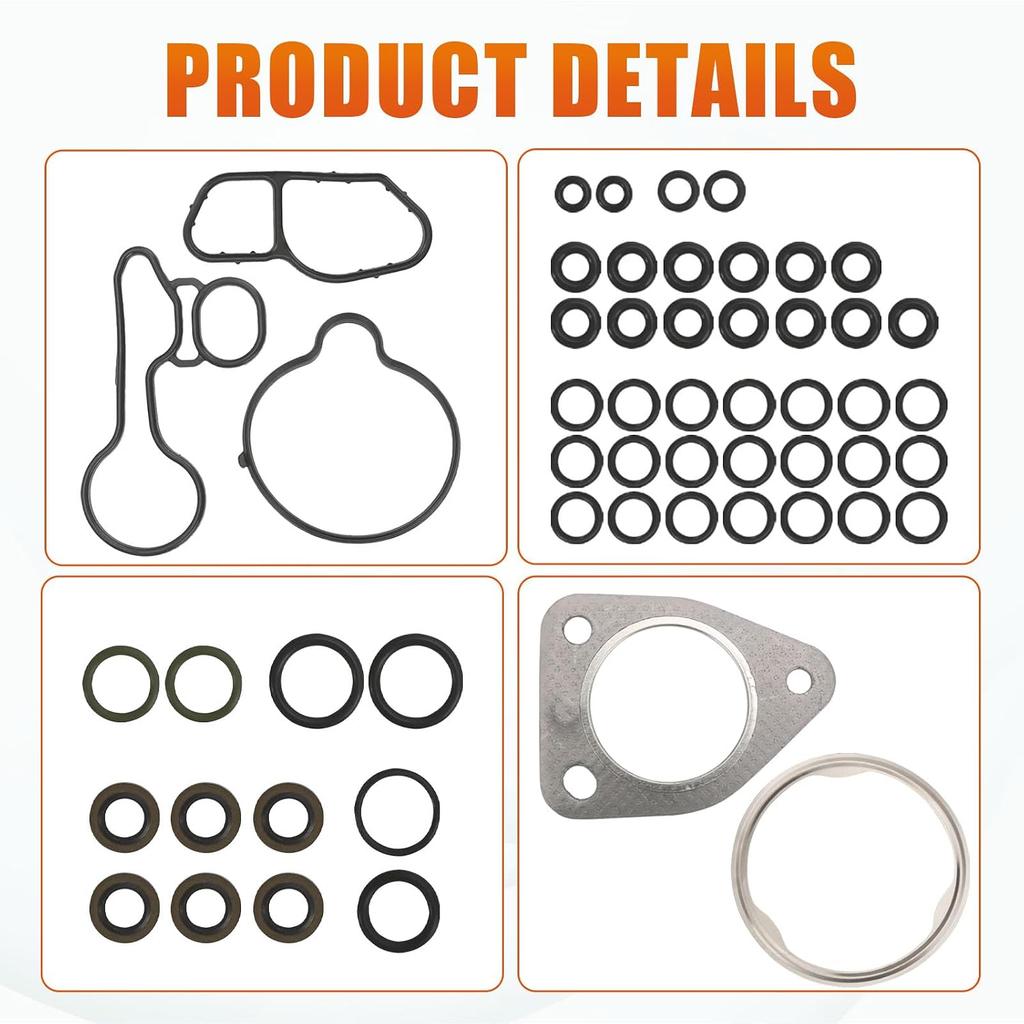926-166 Engine Oil Cooler Gasket Seal Kit Compatible with Buick Encore 2013-2021 Chevrolet Sonic 2012-2020 Trax 2013-2021 Cruze 2011-2016 Replace