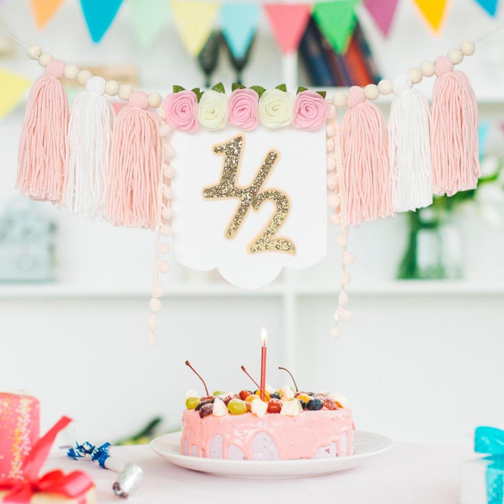 1/2 Birthday High Chair Banner Backdrop Decor Party for Celebration