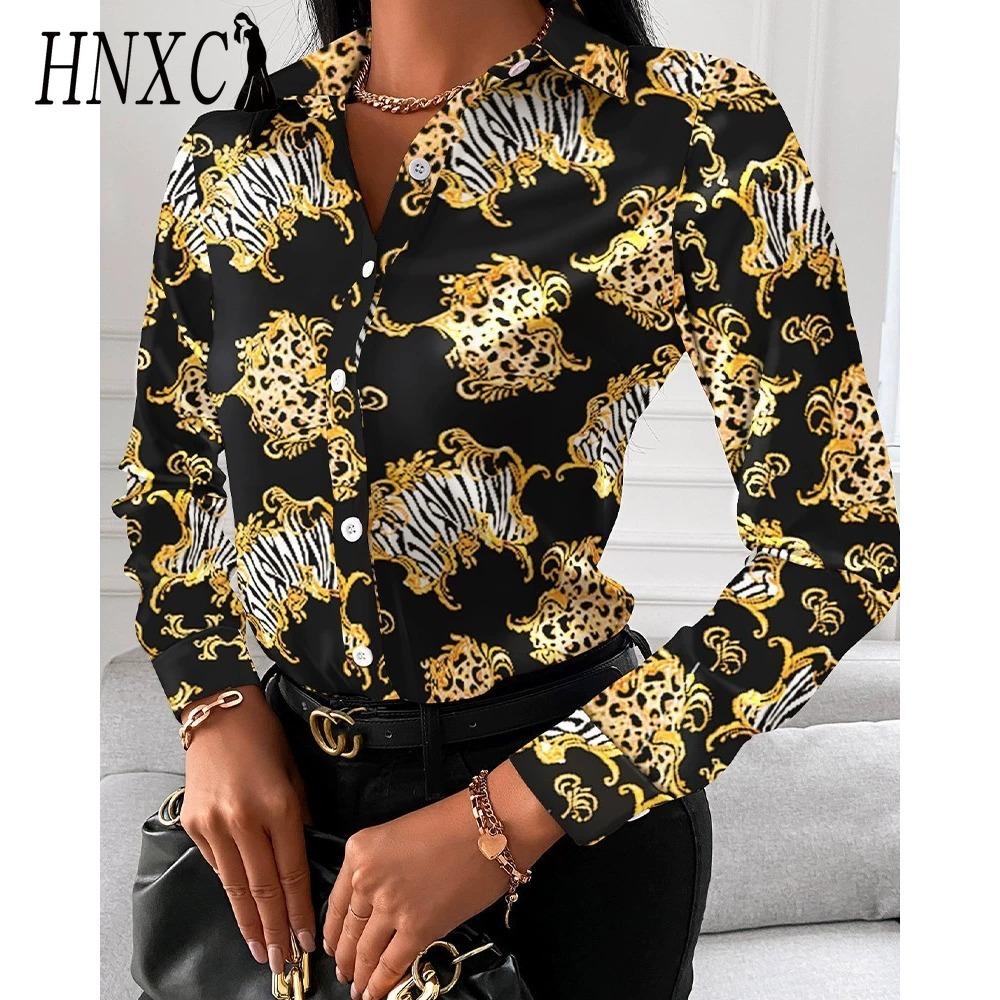 HNXC Modische, lässige, einfarbige, langärmlige Blusen und Hemden mit POLO-Ausschnitt für Damen