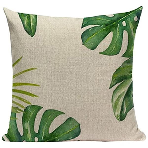 New Nordic Green Plant Printed Pillow Case Sofa Pillow Leaf Series Decorative Pillow Linen