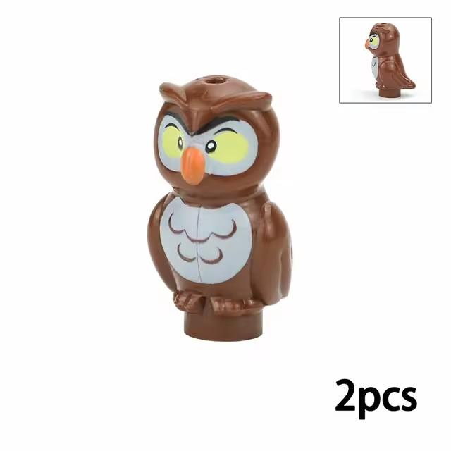 MOC City Animal Building Block Figures Goat Sheep Eagle Owl Panda Parrot Seagull Penguin Zoo Fram Accessories Bricks Toy