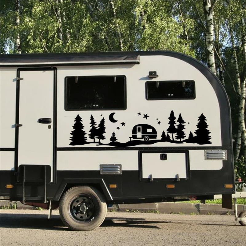 Christmas Theme Reflective Car Sticker Personalized DIY Decal RV SUV Side Decoration Unique Moon Star Pattern Exterior Styling