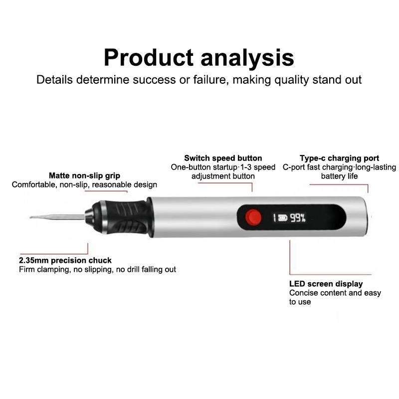 Portable Electric Engraving Pen Kit Mini Usb Cordless Rotary Tool Multifunctional Stone Wood Metal Carving Pen Diy Hand Tools