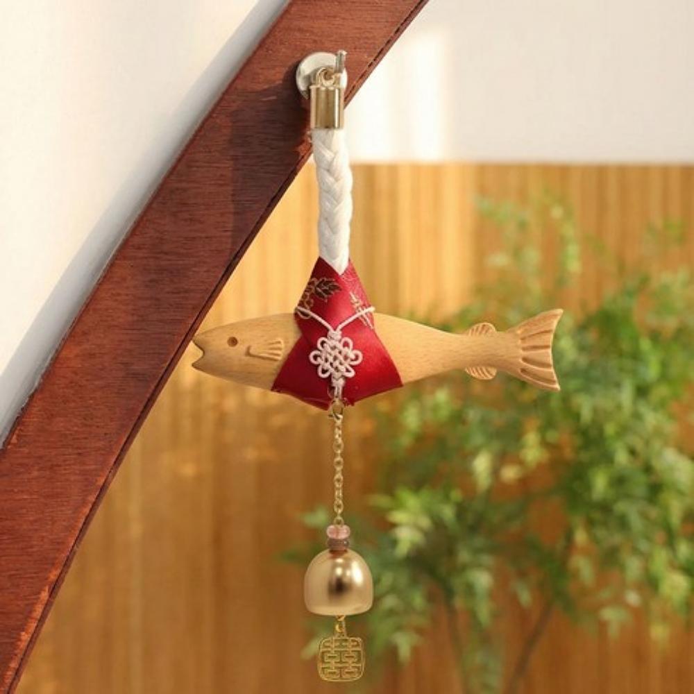 THINKHAUS Korean Traditional Dried Pollock Good Luck Wooden Magnet Red