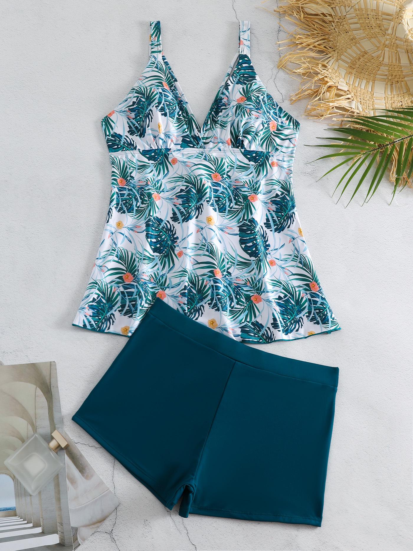 

Женское бикини с принтом, закрывающее живот - Стройнящий сексуальный летний пляжный купальник Medium павлин голубой