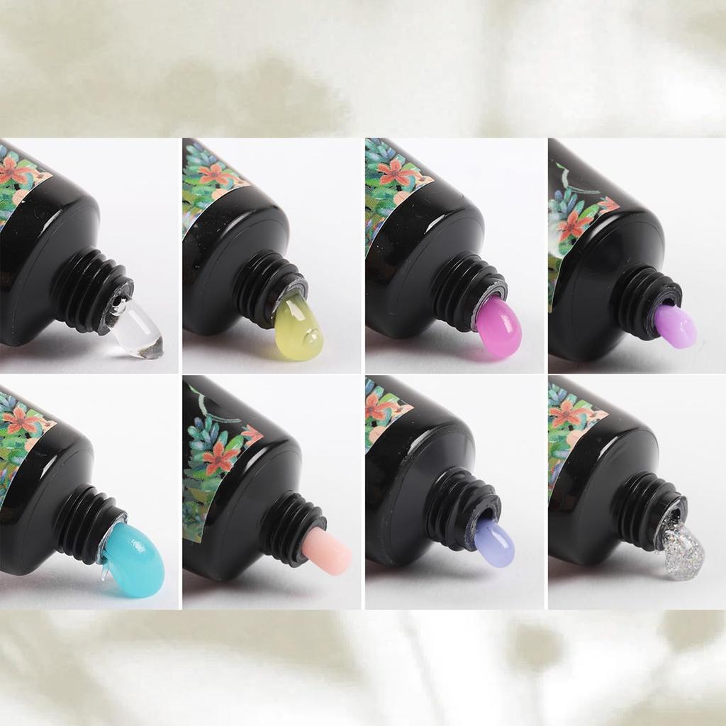 Biutee Polygel Set for Nail Includes 8 colors Glow Nail Gel Top Base Nail Nail and Special Extensions (15ml each), (Chameleon Gel), Glow-in-the-Dark,