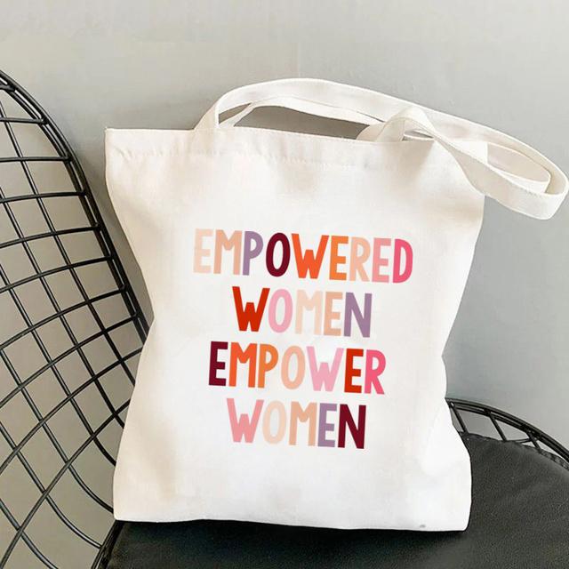 Shopper Girl Power with Butterflies Bag Harajuku Women Shopping Bag Canvas Shopper Bag Girl Handbag Tote Bag Shoulder Lady Bag