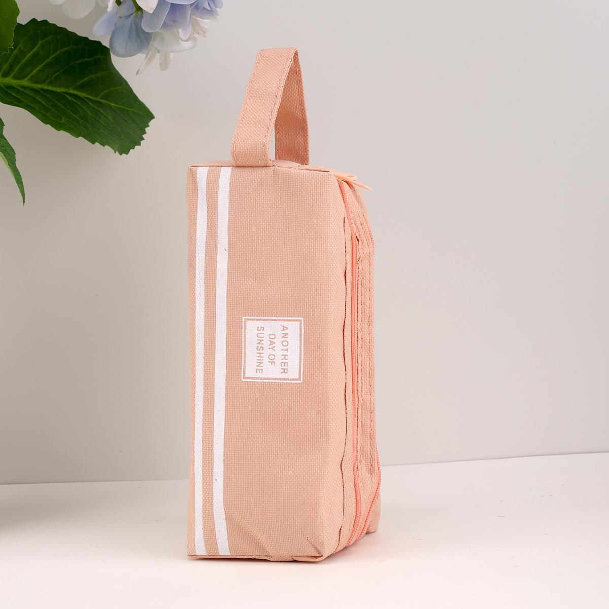 Полиэстер пенал trousse estuche большая вместимость пенал канцелярские принадлежности с ручкой подарок на back to school пенал розовый