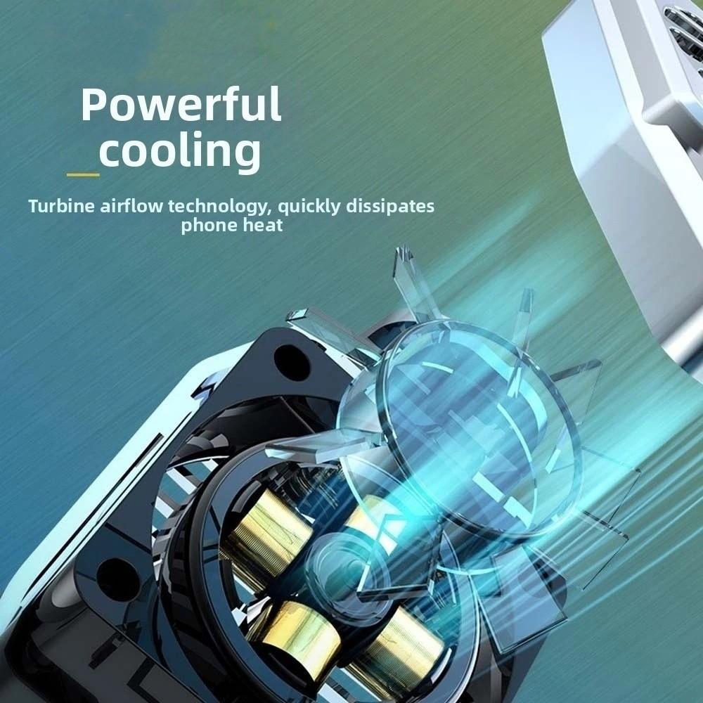 Mit Blaulicht Tragbarer Spiele-Kühlkörper mit Rückclip Neun-Lüfter-Kühler Videos ansehen