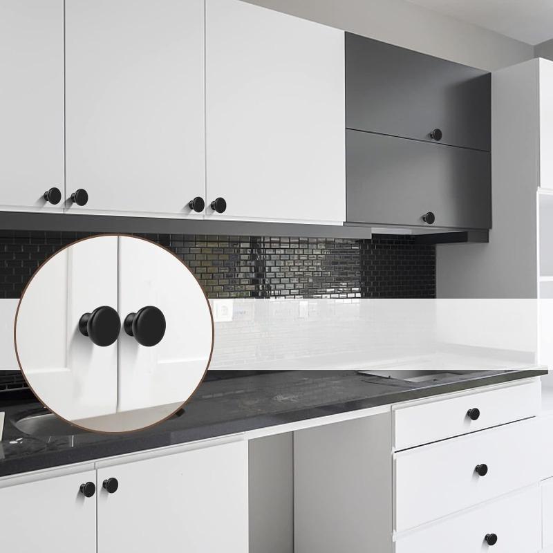 10pcs European Mushroom Porcelain Single Hole Handle Modern Simple Wardrobe Cabinet Round Stainless Steel Drawer Handle Hardware