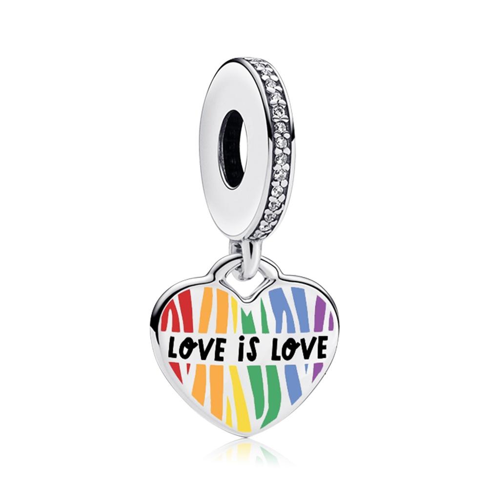 Original Colorful Pendant Chakra Rainbow Charm Fit Bracelet Diy For Women Elegant Bead Pride Month Love Mother'Day Gifts