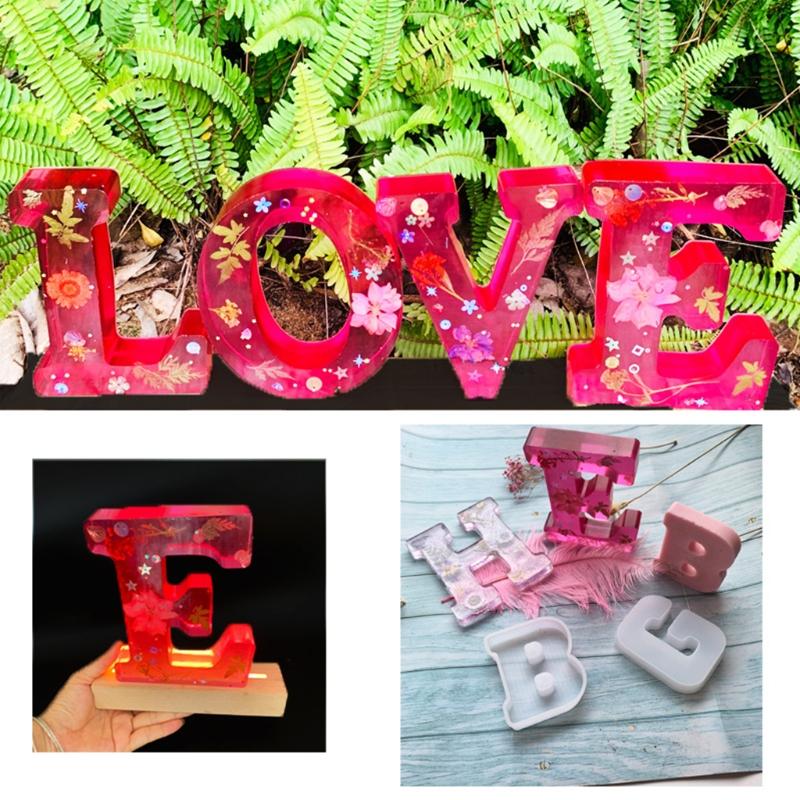 Silicone Alphabet Molds Large 26 Letter Molds Epoxy Resin Molds for DIY Craft Birthday Party Wedding Home Decoration