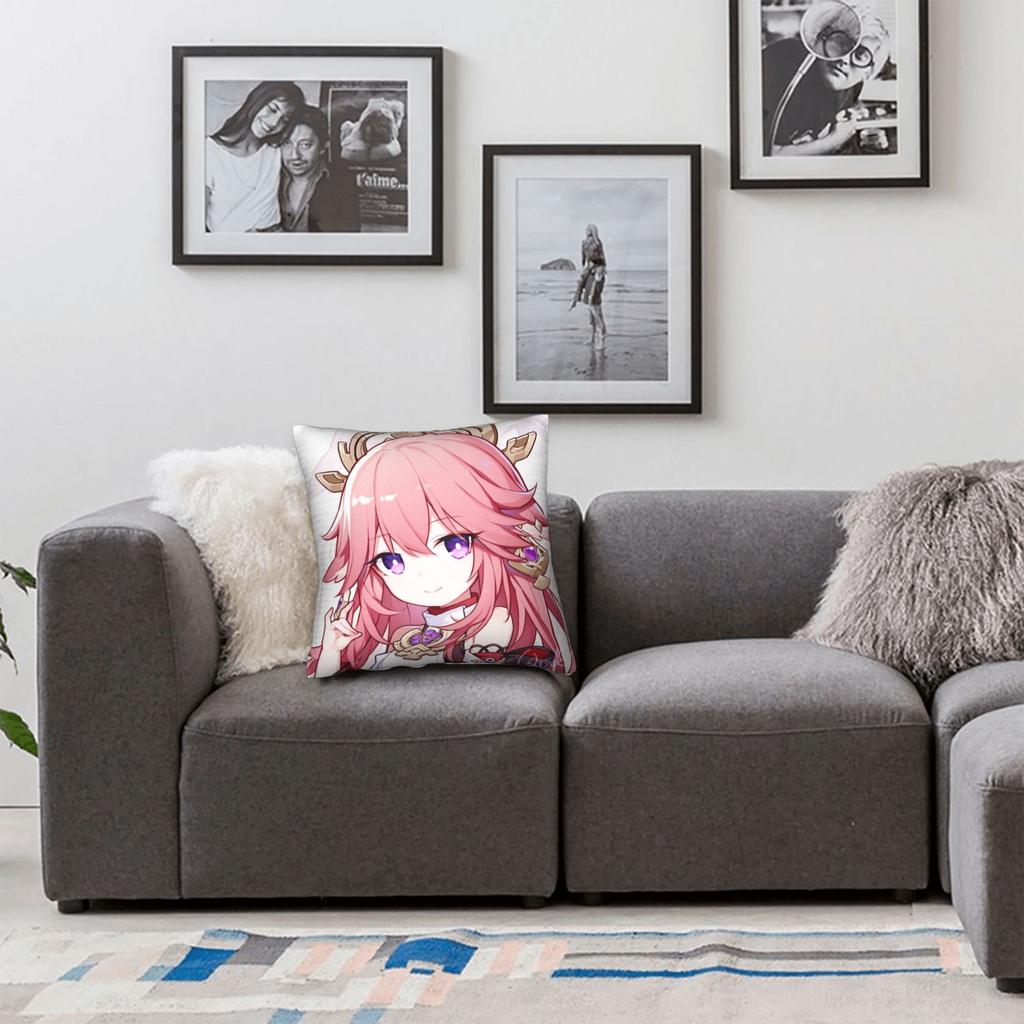 Anime Game G-Genshin Impact Pillowcases Cute Funny Pillow Case For Living Room Chair Graphic Pillow Cover
