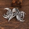 Wikingerstil Blatt Mond Rabe Hammer Haarspange Punk Gothic Unisex Party Haaraccessoire