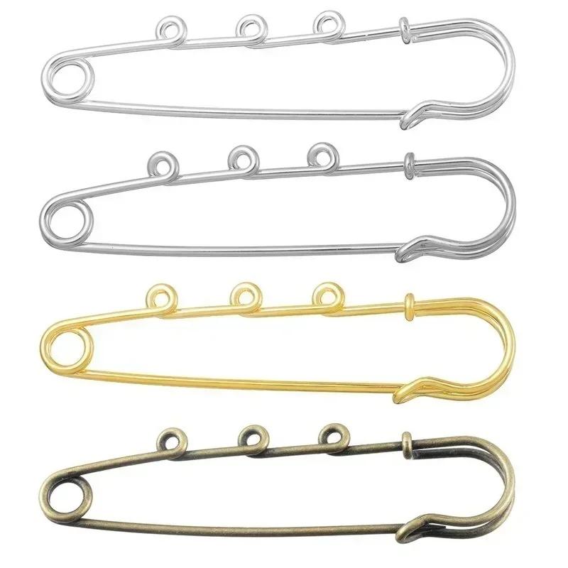 3 Hole Brooches for Jewelry Making DIY Creative Accessories Women's Handmade Pins and Brooches 64*16 Mm 2024