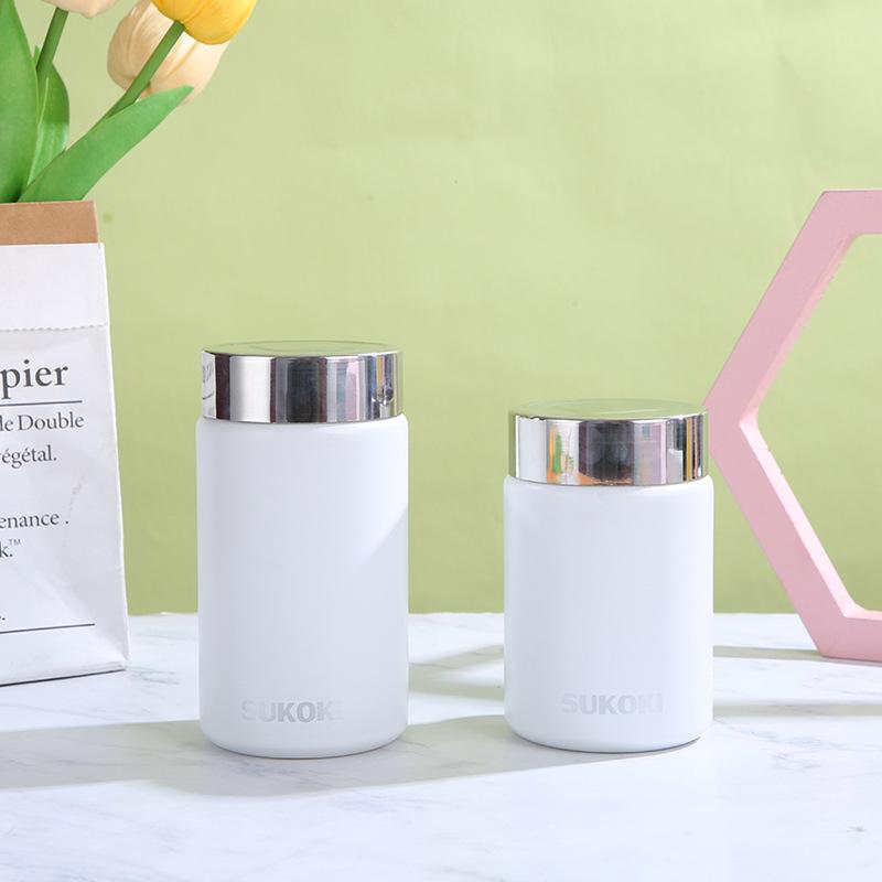 Edelstahl Thermobecher Hohes Aussehen Horizontal Doppelvakuum Mini Taschenbecher Outdoor Tragbarer Begleitbecher