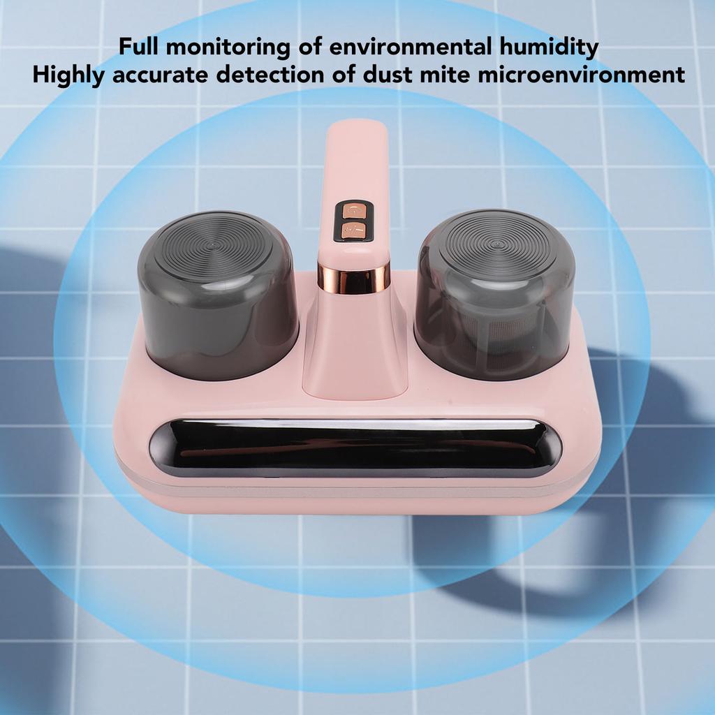 Ultrasound Mite Vacuum Cleaner Double Dust Cup Portable Cordless Handheld High Suction Mite Remover