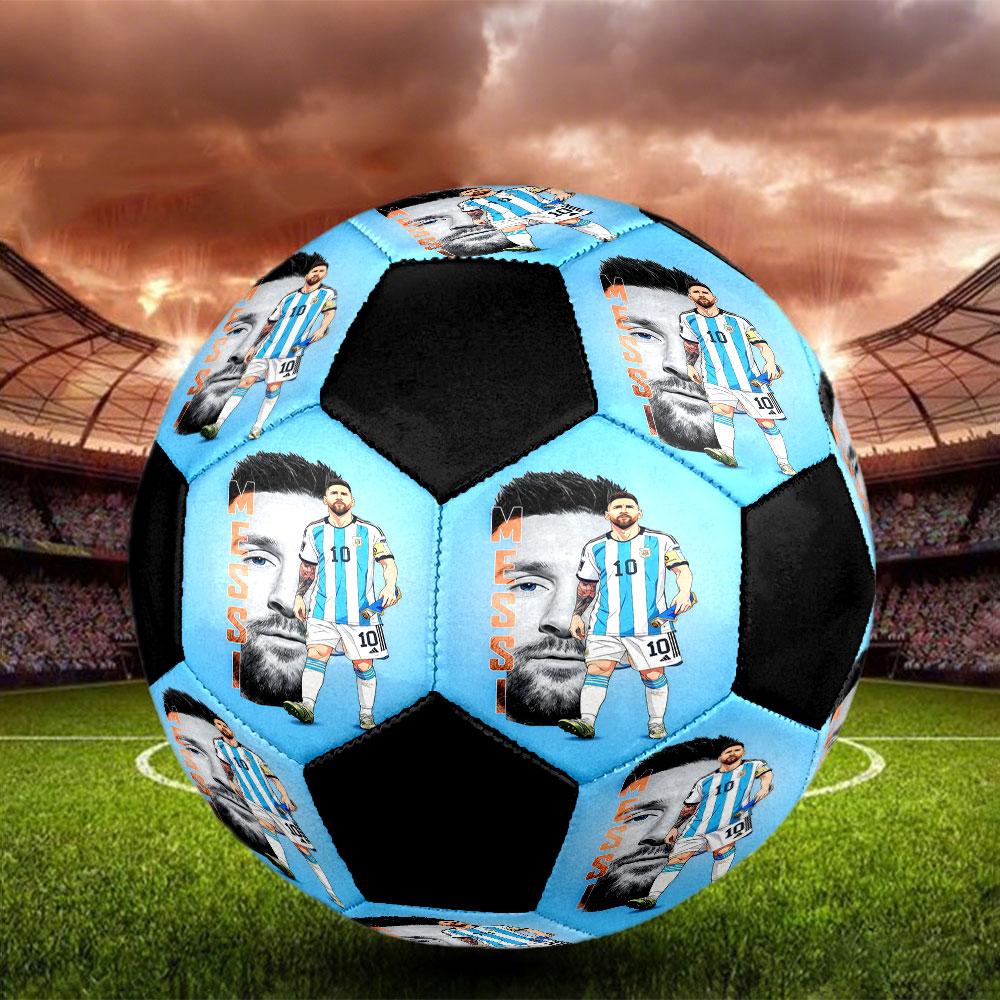 1 ud. Balón de Fútbol Messi Talla 5 Balón de Fútbol Sala Colorido de Moda Juego de Patio Trasero - Ideal Para Regalo de Aficionados al Deporte HE46
