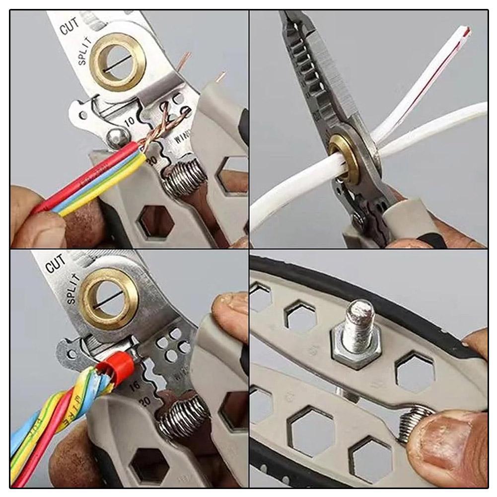 Dispozitiv de tăiat cabluri de sertizare Dispozitiv de dezis automat reglabil pentru dezimbrare multifuncțională Clește de sertizare Instrument de mână pentru terminale