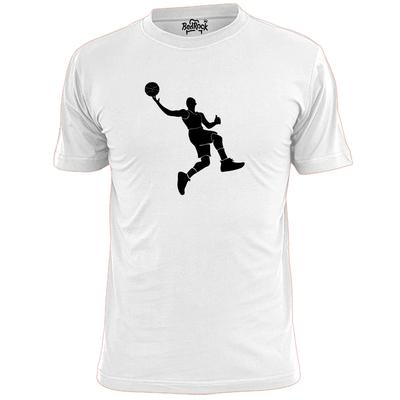 Mens Basketball Player Silhouette T Shirt Slam Dunk B Ball