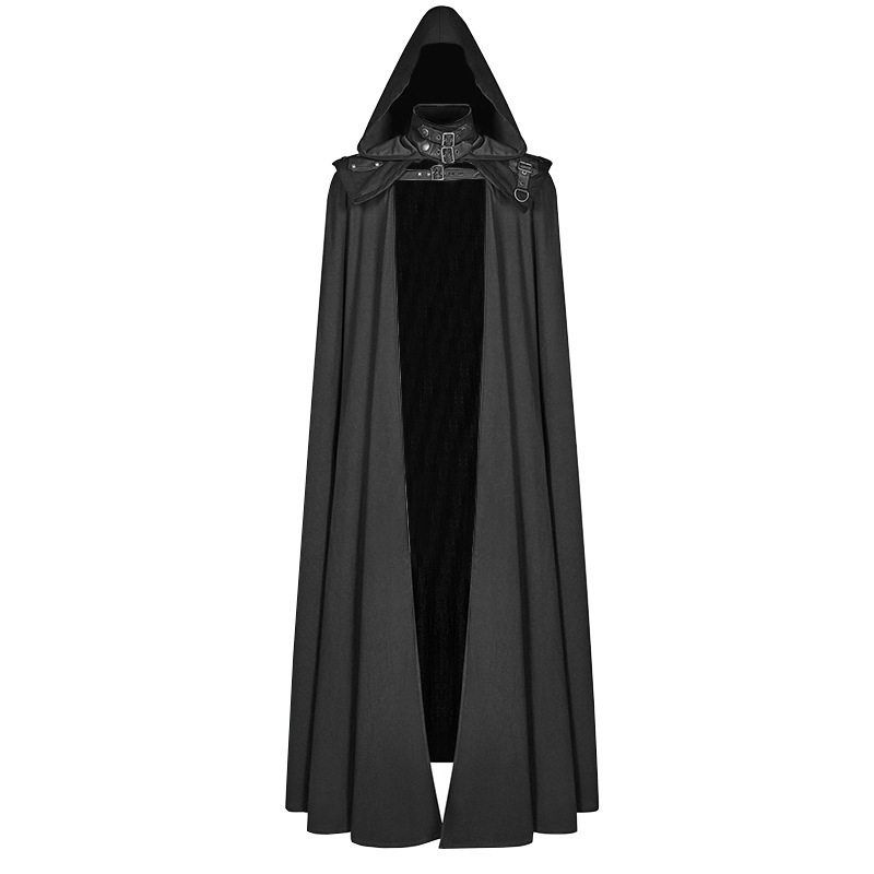 Medieval Hooded Coat Gothic Trench Coat Halloween Devil Wizard Death Cloak Robe Cape