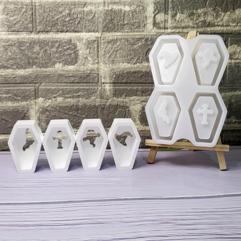 Silikon Sargformformen Halloween Party Dekoration Zubehör Kreativer Schmuck Seife Kerze Bastelwerkzeug Antihaft