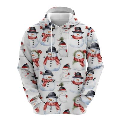 Hot Selling Christmas Snowman Style Men's Pullover Hoodie Street Spring and Autumn New 3D Printed Versatile Comfortable Top