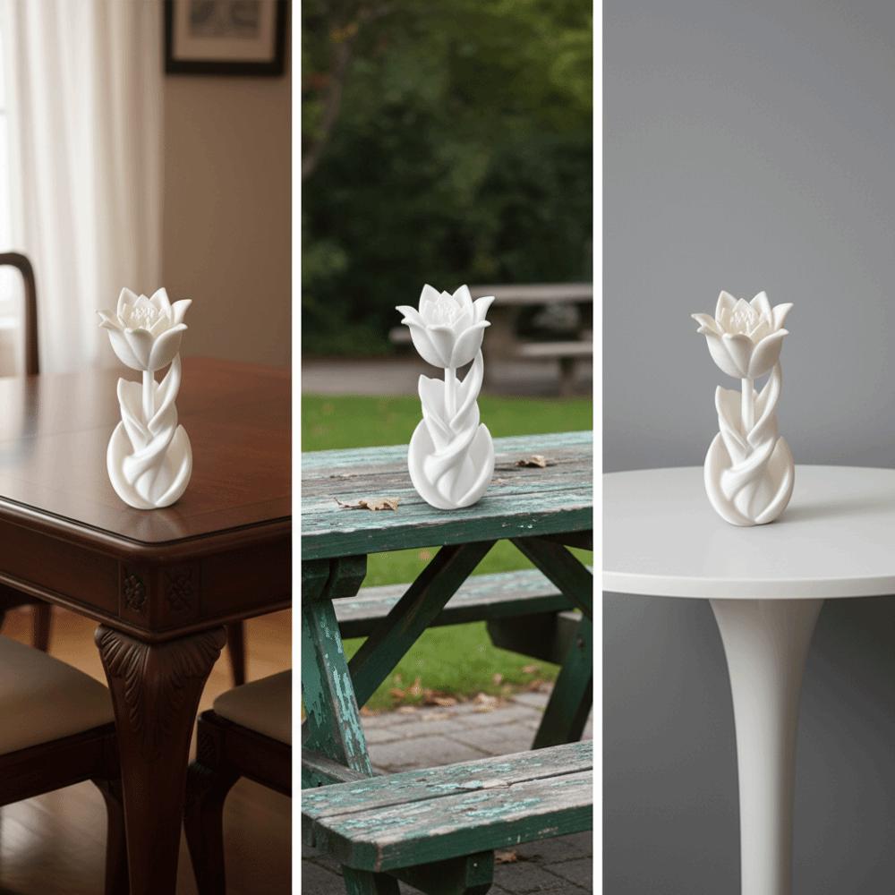 3D Printed Spiral Tulip Statue Desk Decor Miniature Decoration Tulip Ornament Bookshelves Racks