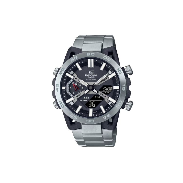 

Casio Edifice 100M Waterproof Quartz Movement Stainless Steel Watch Men watches Black ECB-2000DC-1A Black Dial