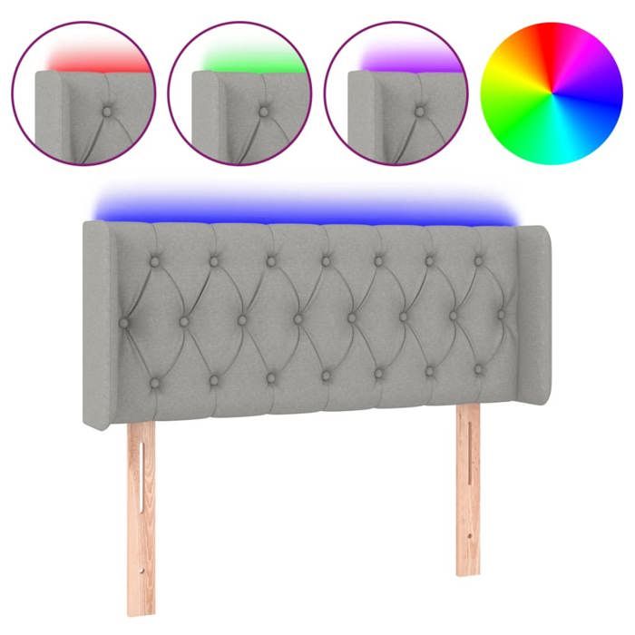 VidaXL LED Headboard Bedroom Furniture Single Bed Accessory Headboard Interior Light Grey 3123554