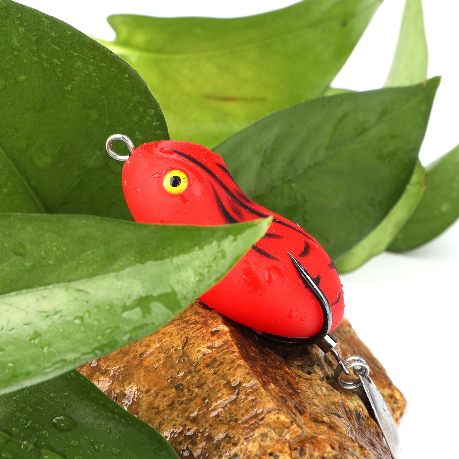 

SOUGAYILANG Искусственная лягушка, рыболовный крючок, приманка, металлическая ложка, рыболовная приманка, тройной крючок, спиннер, приманка для морской рыбалки 5cm красный