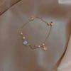 Fashion Women Stainless Steel Star Moon Pearl Simple Crystal Zircon Bracelet Bracelet Pendant Jewelry Girl Party Party Gift