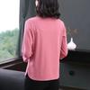 Summer Round Neck Embroidered Three-quarter T-shirt for Middle-aged Elderly People New Loose Mother Tops for Women