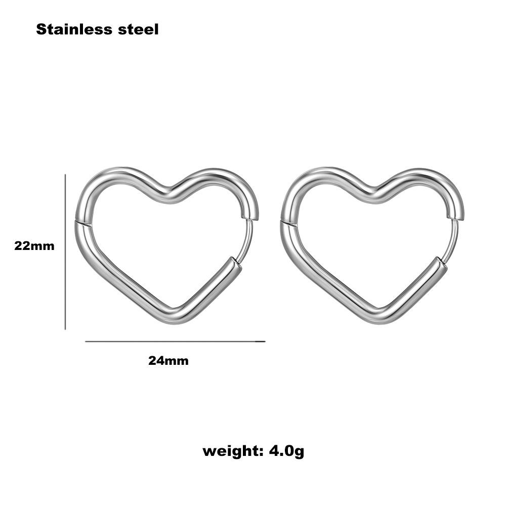 Trendy Geometric Stainless Steel Earrings: Pentagram, Heart, Square & Polygon Shapes