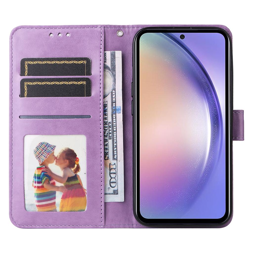 For Samsung Galaxy M54 5G/F54 5G PU Leather Flip Phone Case Sunflower Imprinted Stand Wallet Cover