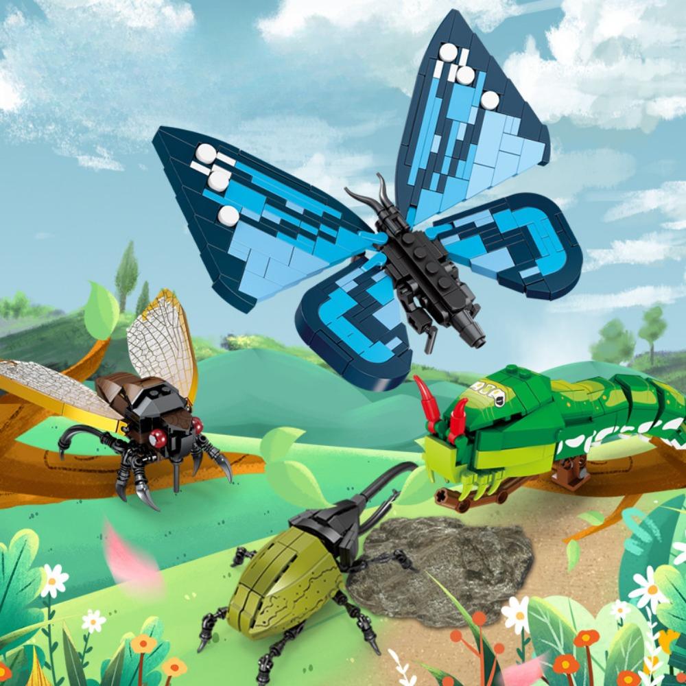 Insect ocean small particle model blocks, puzzle assembly blocks, block toys, children's gifts, birthday gifts, animal shaped blocks