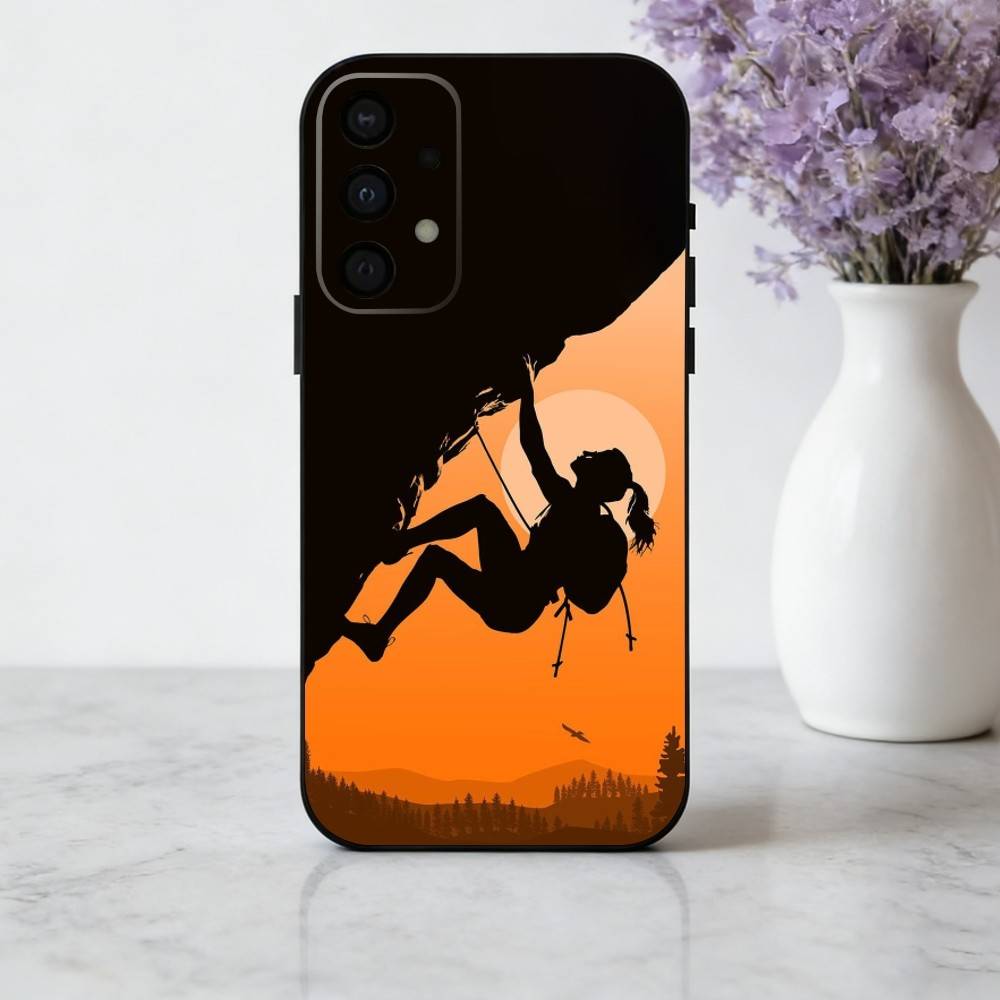 R-Rock C-Kletterwand Kunst Handyhülle Für Samsung Galaxy A73,A72,A71,A70,A53,A52,A51,Andere Weiche Schwarze Hülle