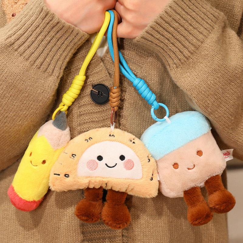 13/20CM Kawaii Cartoon Simulation Stationery Supplies Filling Anime Plush Toys Children's Pencil Rubber Ruler Handmade Doll