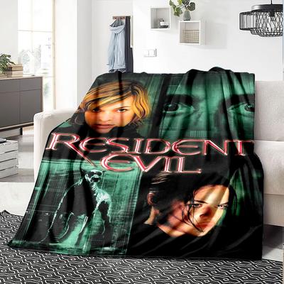Resident Evil Biohazard Horror Flannel Blanket Super Soft Warm Cozy Blanket For Sofa Bed Office Travel Allseason Home Decor Gift