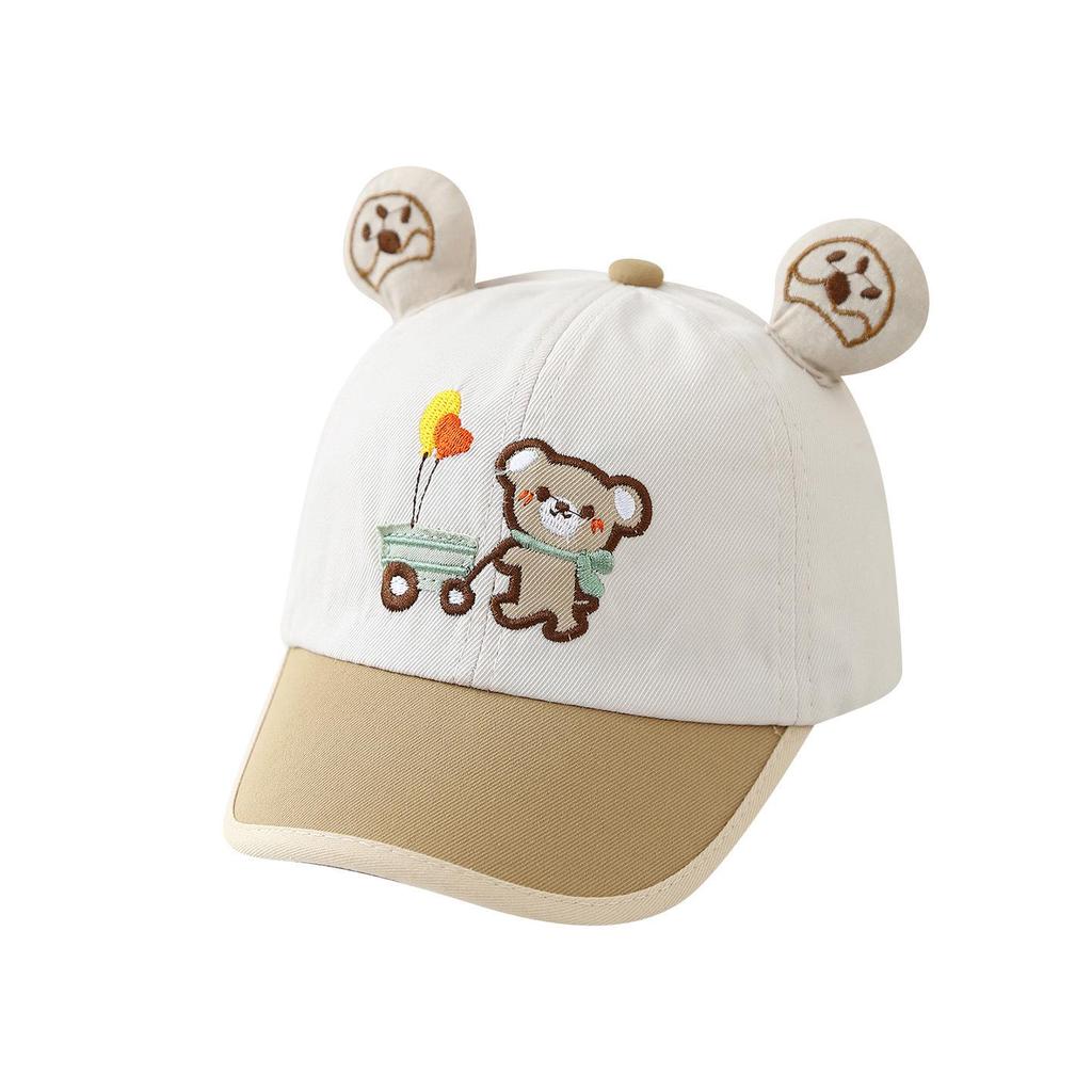 Korean Style Bear Duckbill Hat for Toddlers (1-3 Years) - Unisex Baby Sun Protection Baseball Cap, Spring/Summer 2026