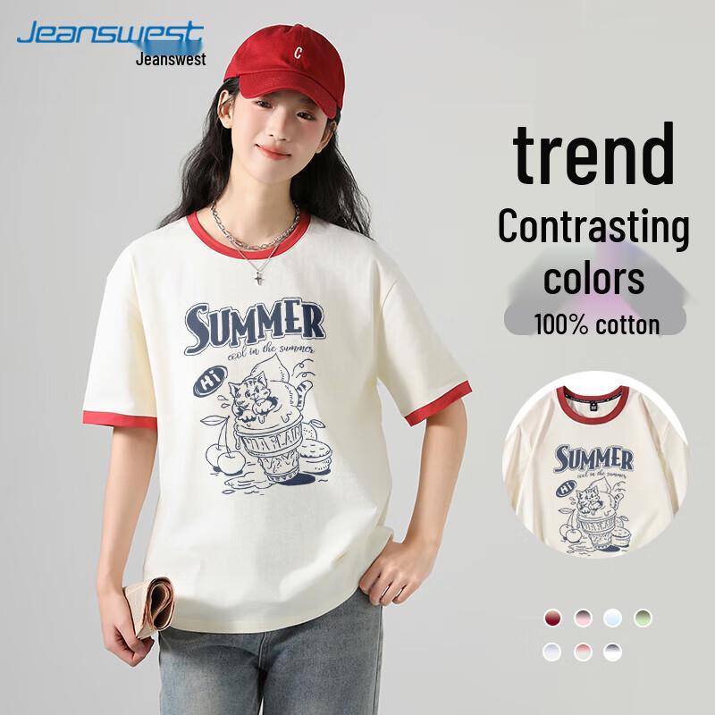 Jeanswest Women's Colorblock Cotton T-Shirt