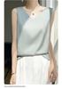 Reversible Satin Camisole for Women - V-Neck Front, Round Neck Back, Solid Color, Perfect Silk Vest to Pair with Suits