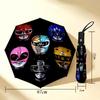 Power Rangers 8 Ribs 3Fold Black Glue Uv Protection Umbrella Sun Protection Rainproof Compact Folding Umbrella For Travel Daily Use C923957