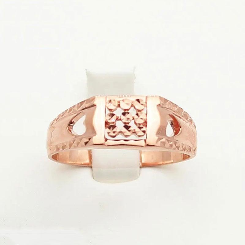 Purple Gold Hollowed-Out Love Ring, Simple Temperament, Open Design, Rose Gold-Plated Ring.